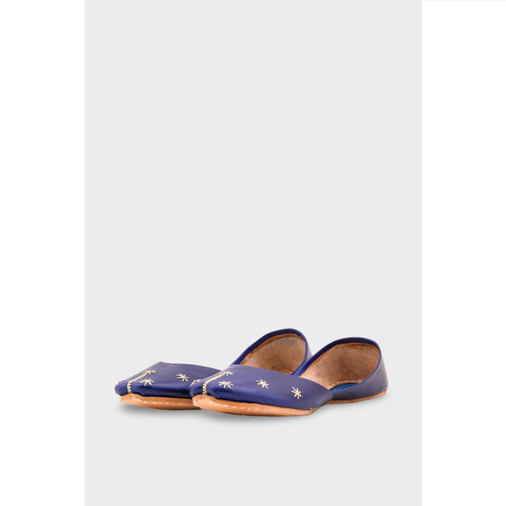 Navy Leather Khussa EC8642