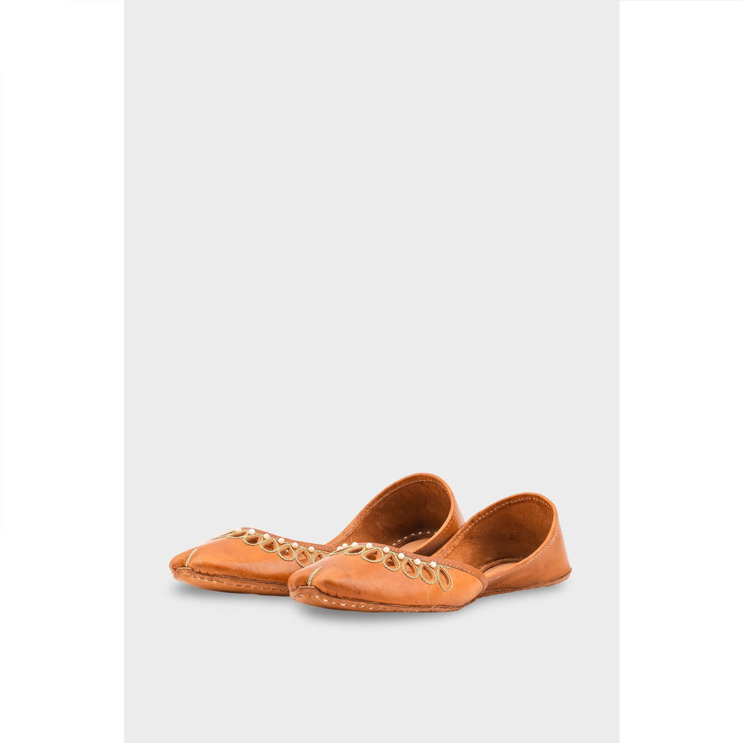 Mustard Leather Khussa EC8643