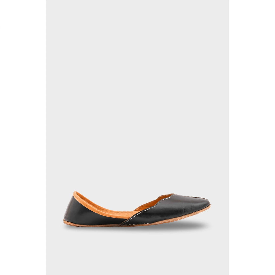 Black Leather Khussa EC8644