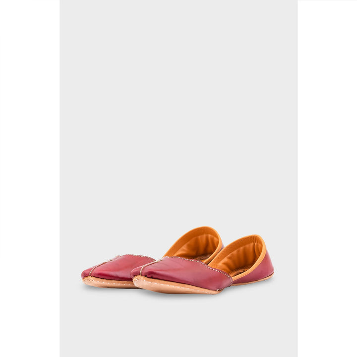 Maroon Leather Khussa EC8644
