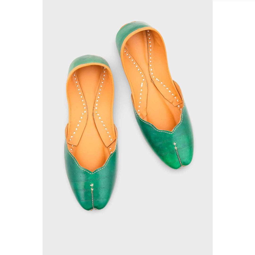 Green Leather Khussa EC8644