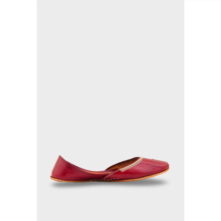Maroon Leather Khussa EC8657