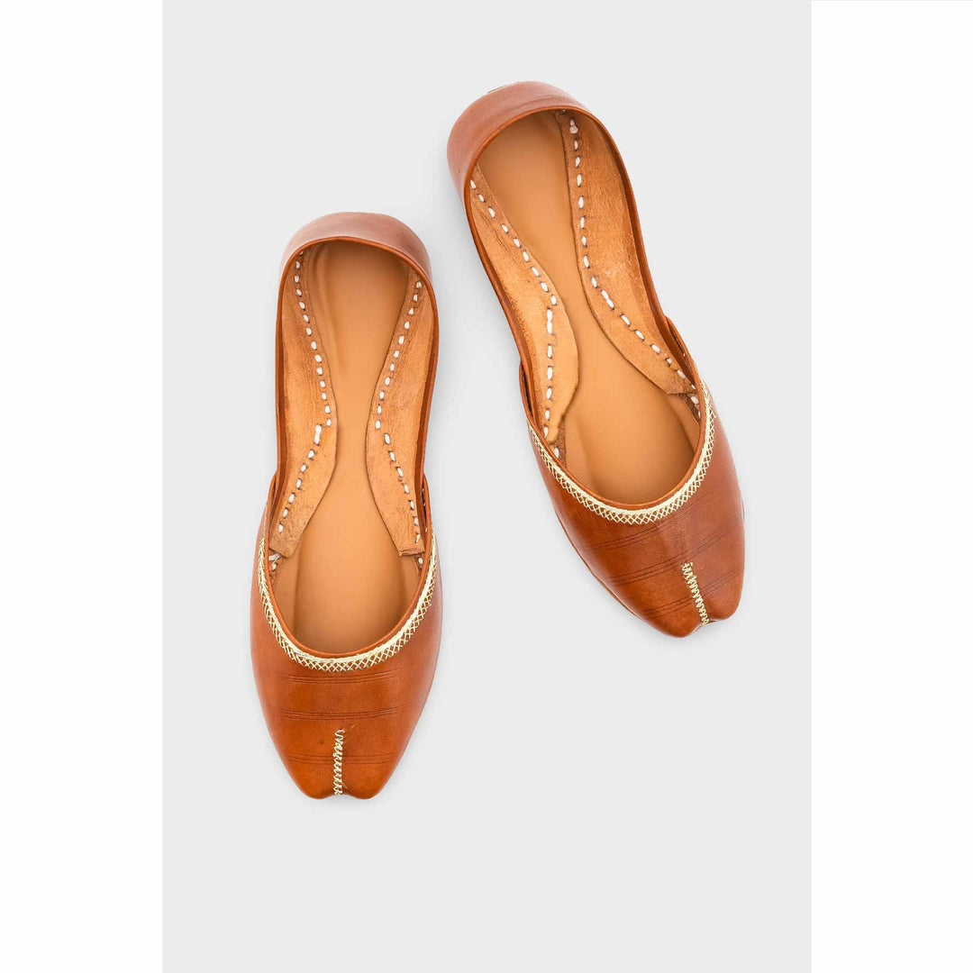 Mustard  Leather Khussa EC8657