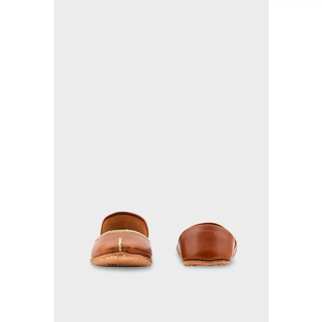 Mustard  Leather Khussa EC8657