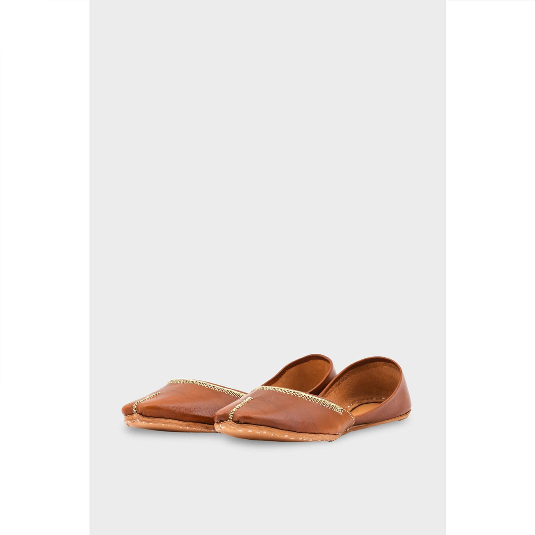 Mustard  Leather Khussa EC8657