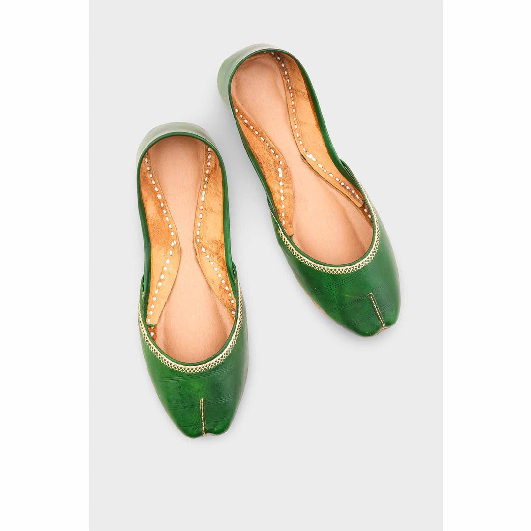 Green Leather Khussa EC8657