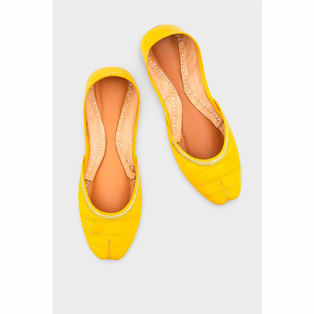Yellow Leather Khussa EC8657