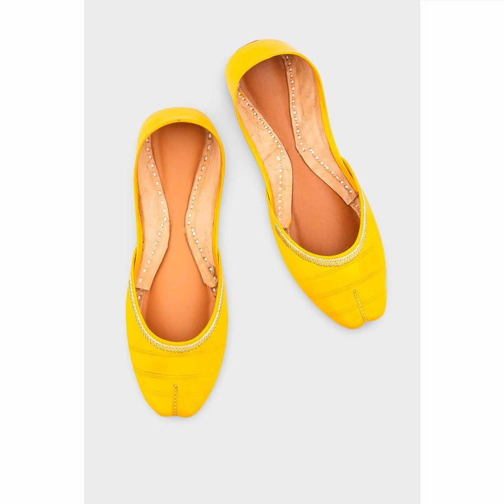 Yellow Leather Khussa EC8657