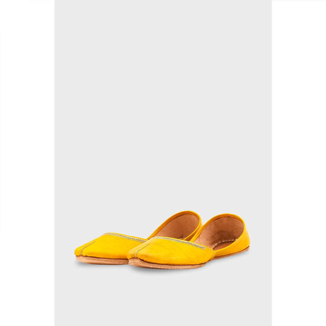 Yellow Leather Khussa EC8657