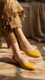 Yellow Leather Khussa EC8657