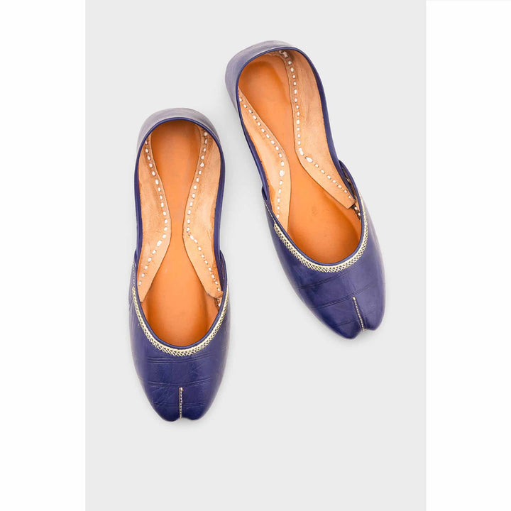 Navy Leather Khussa EC8657
