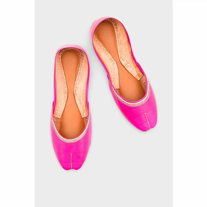 Sk Pink Leather Khussa EC8657
