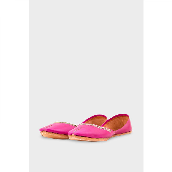 Sk Pink Leather Khussa EC8657