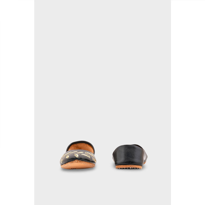 Black Leather Khussa EC8658
