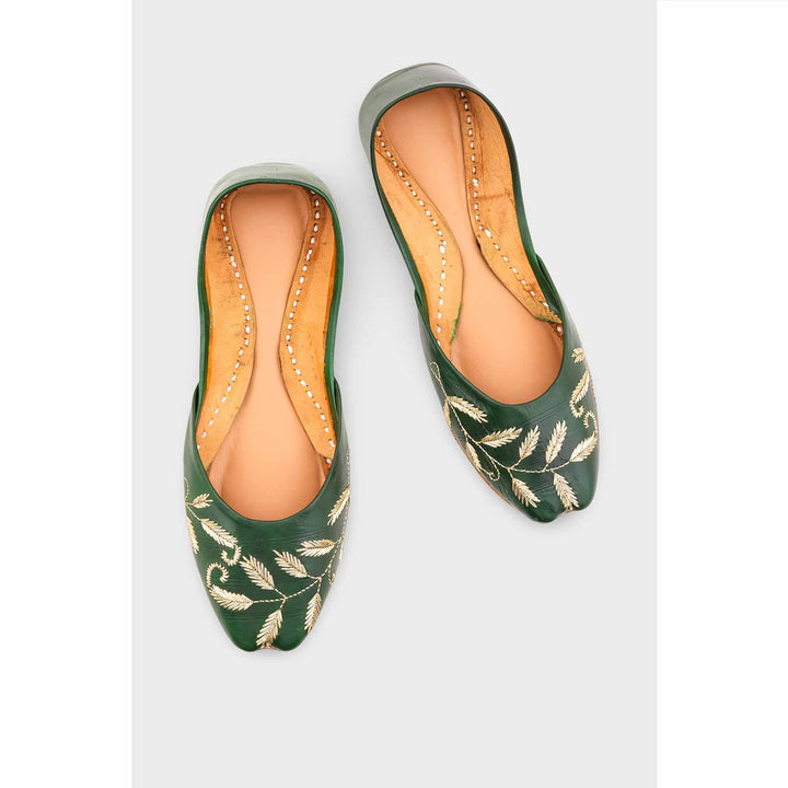 Green Leather Khussa EC8658