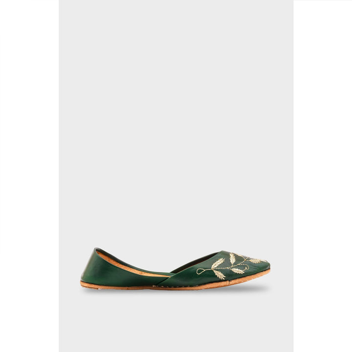 Green Leather Khussa EC8658