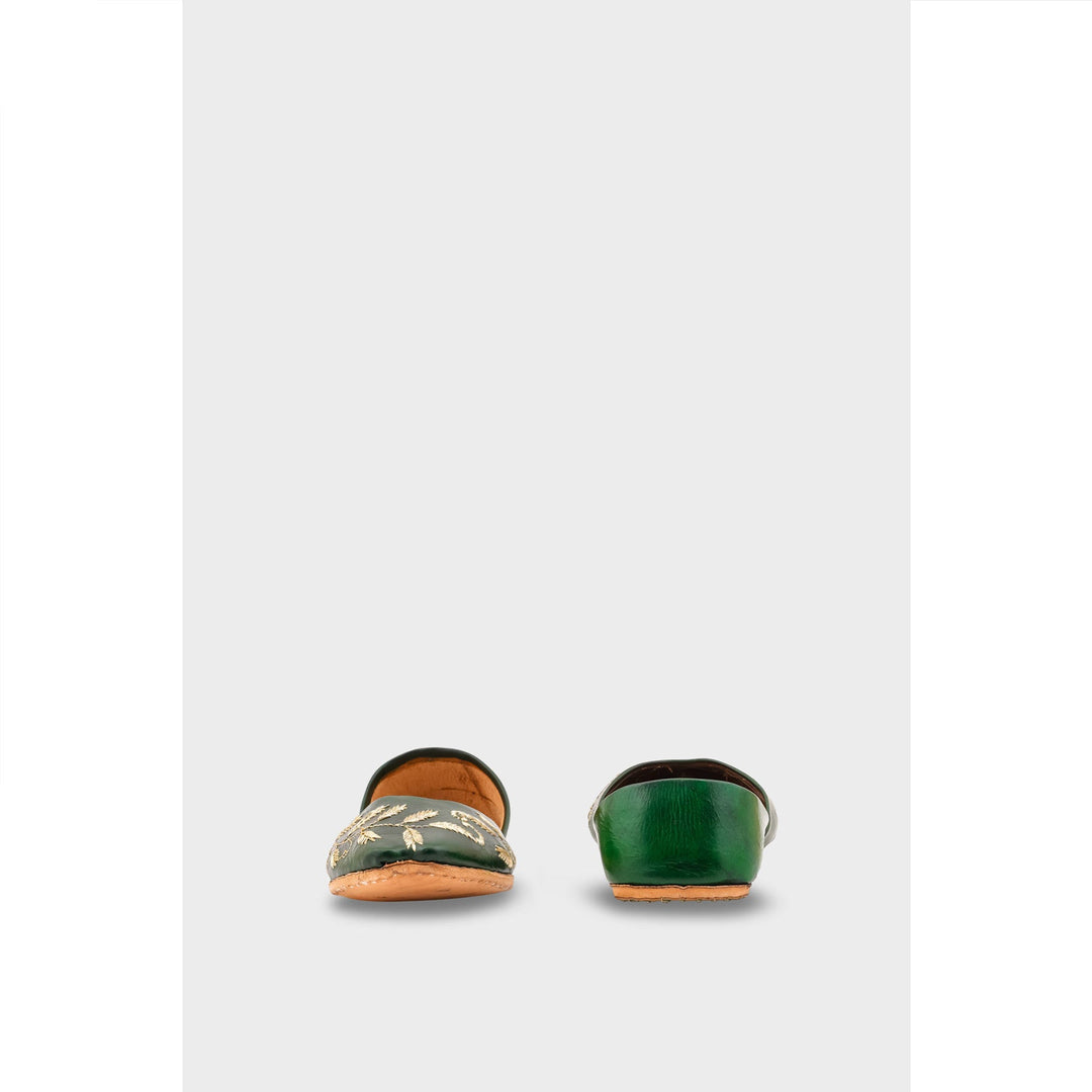Green Leather Khussa EC8658