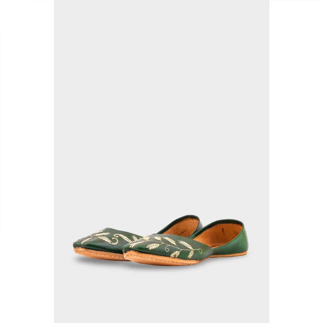 Green Leather Khussa EC8658