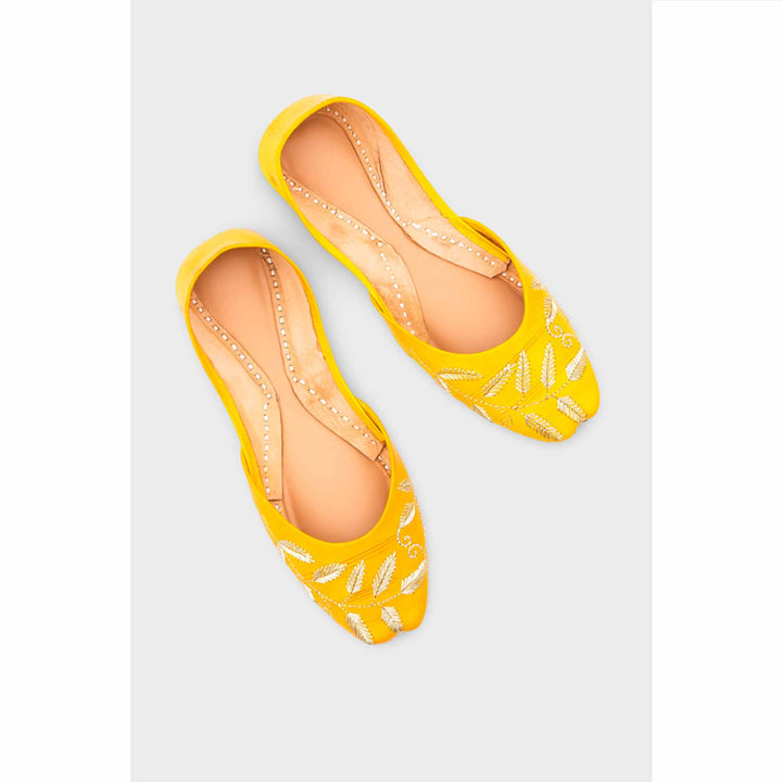 Yellow Leather Khussa EC8658