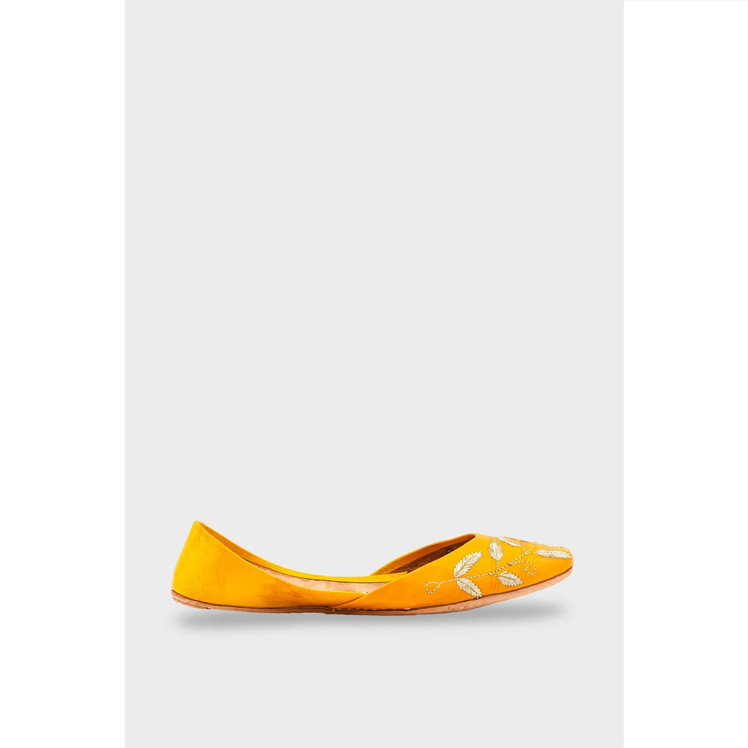 Yellow Leather Khussa EC8658