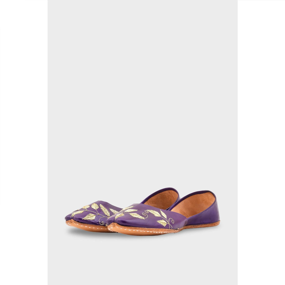 Navy Leather Khussa EC8658