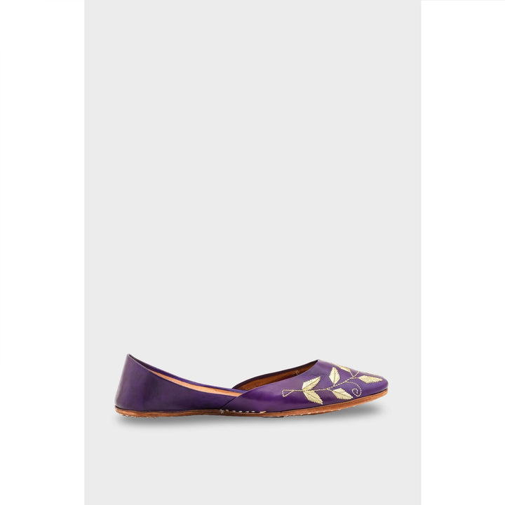 Navy Leather Khussa EC8658
