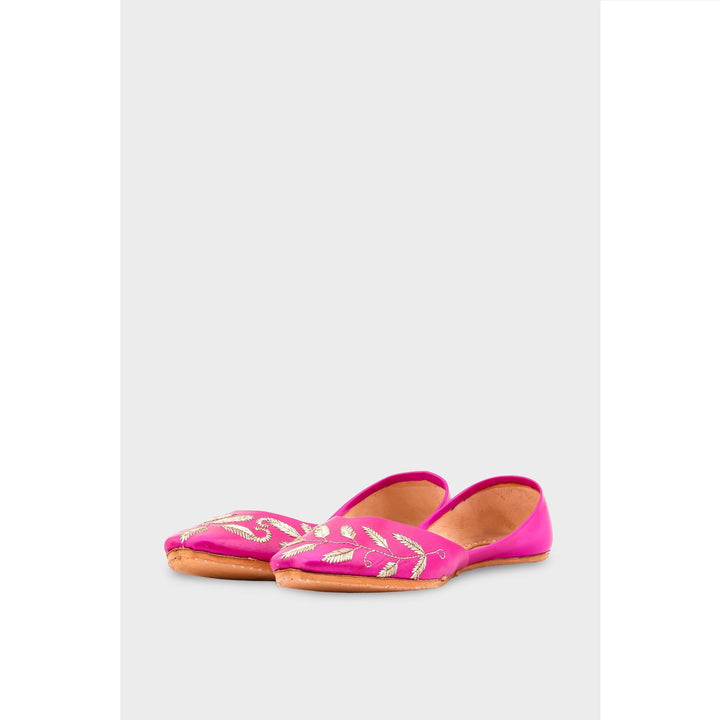 Sk Pink Leather Khussa EC8658