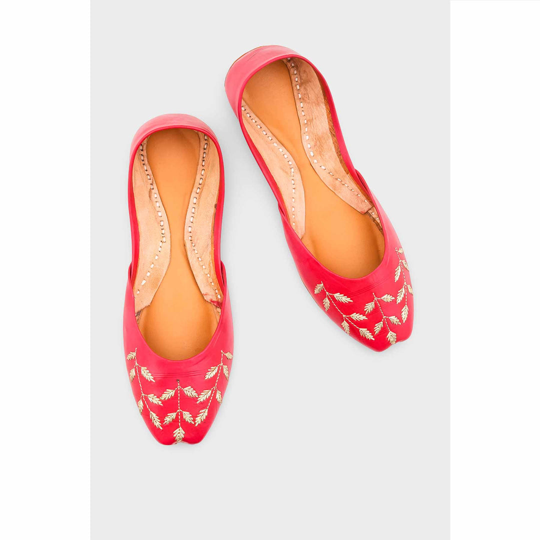 Red Leather Khussa EC8659
