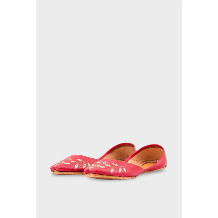Red Leather Khussa EC8659