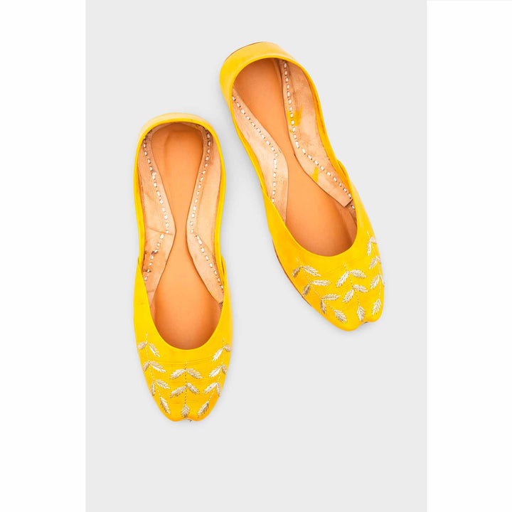 Yellow Leather Khussa EC8659