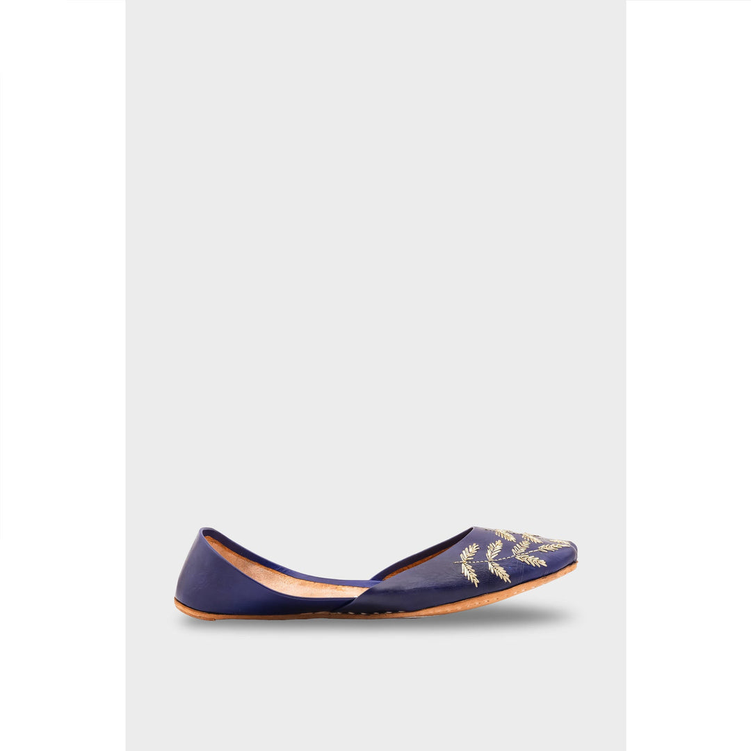 Navy Leather Khussa EC8659