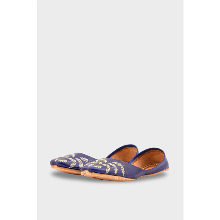 Navy Leather Khussa EC8659