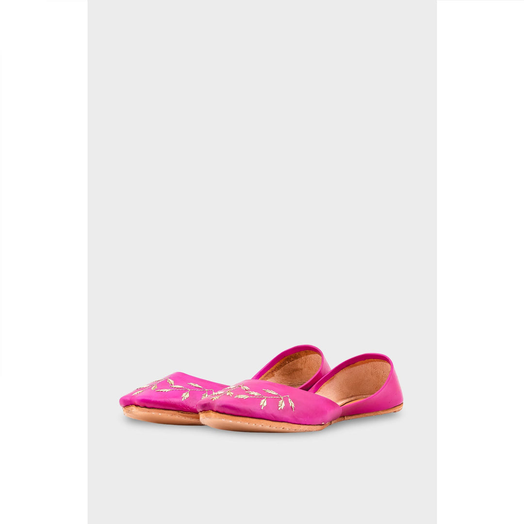 Sk Pink Leather Khussa EC8659