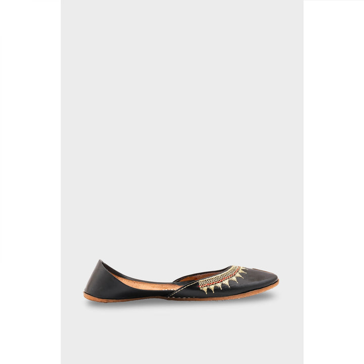 Black Leather Khussa EC8660