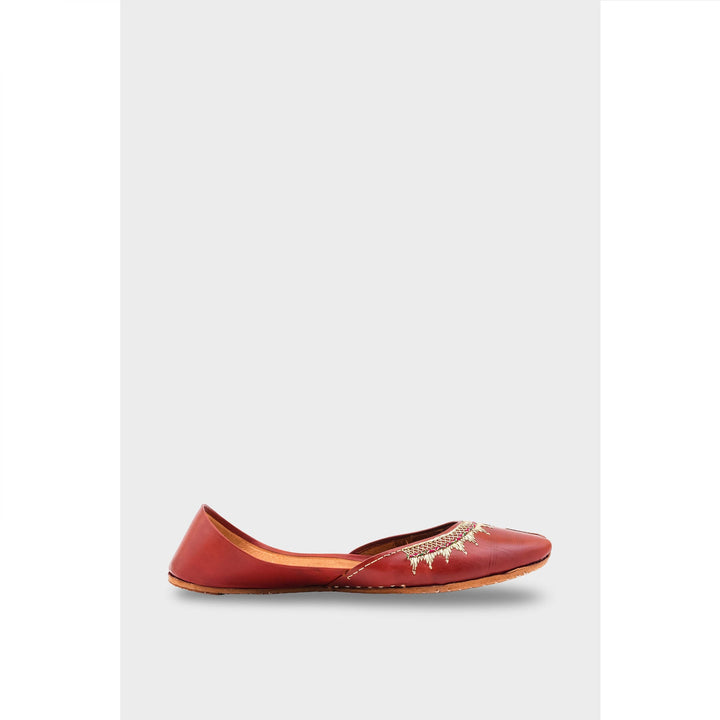 Maroon Leather Khussa EC8660