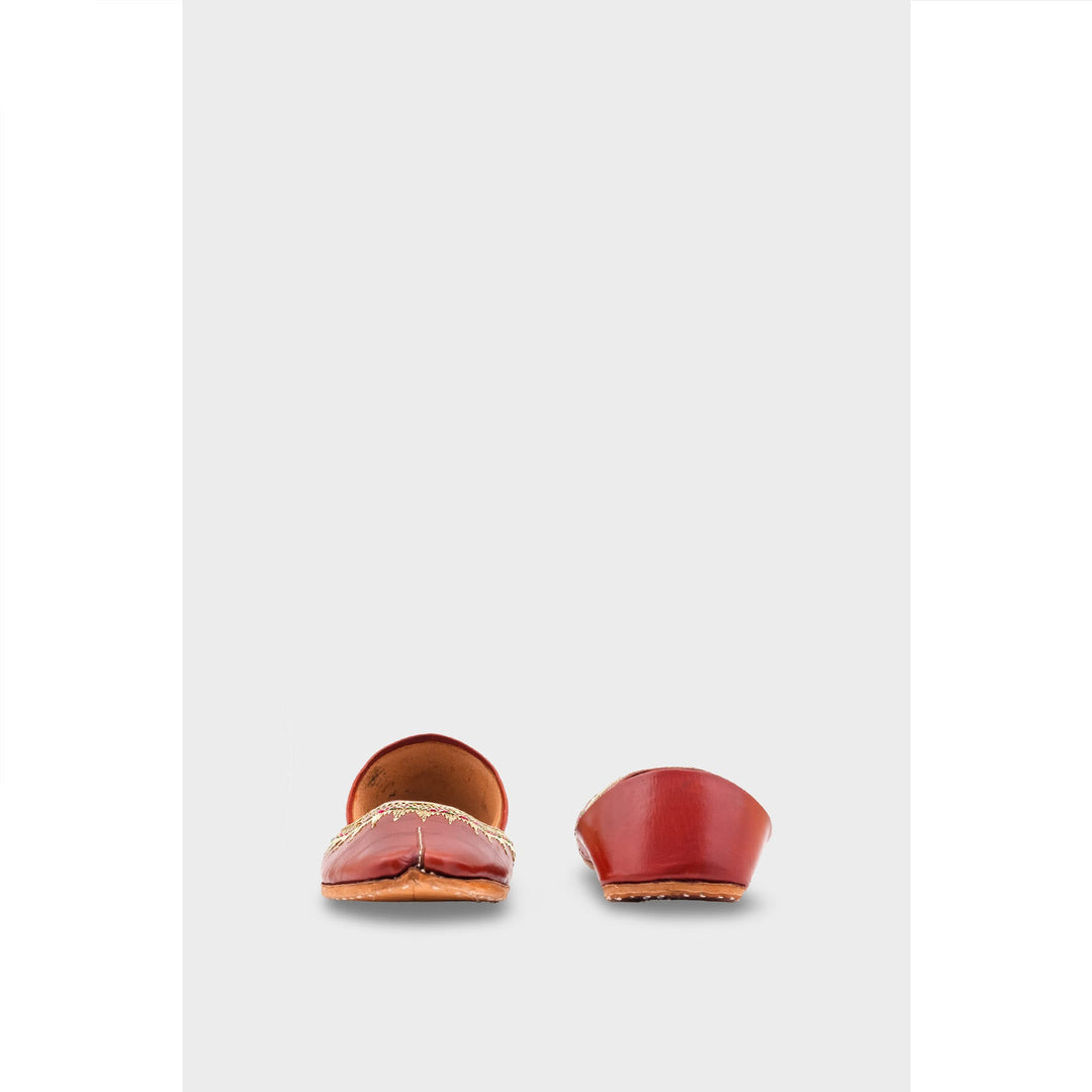 Maroon Leather Khussa EC8660