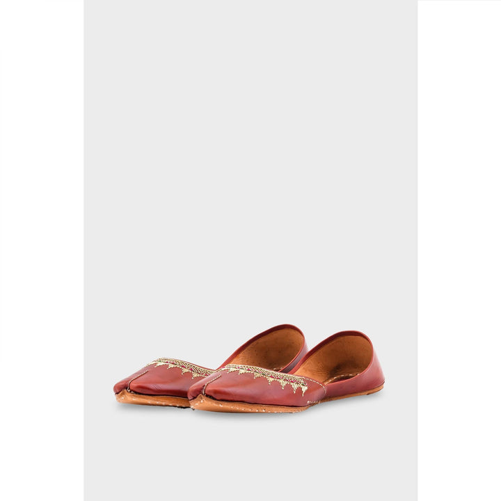 Maroon Leather Khussa EC8660