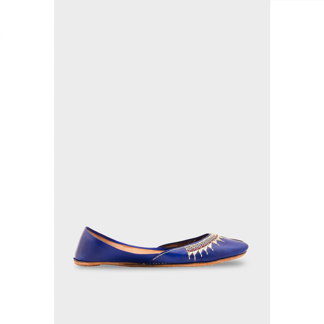 Navy Leather Khussa EC8660