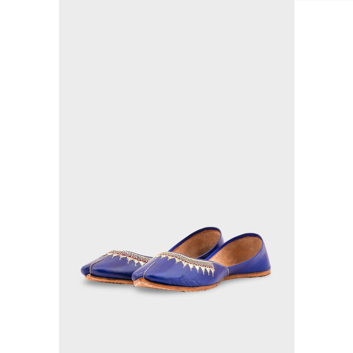 Navy Leather Khussa EC8660