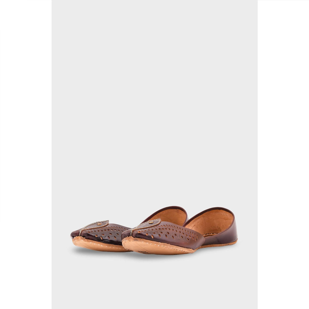 Burgundy Leather Khussa EC8666