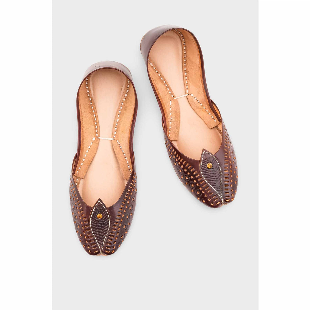 Burgundy Leather Khussa EC8666