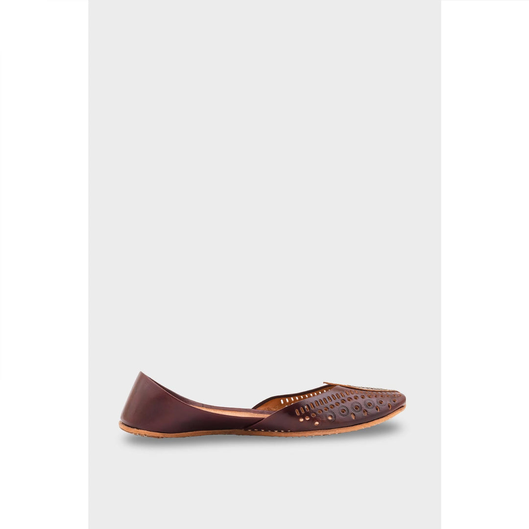 Burgundy Leather Khussa EC8666