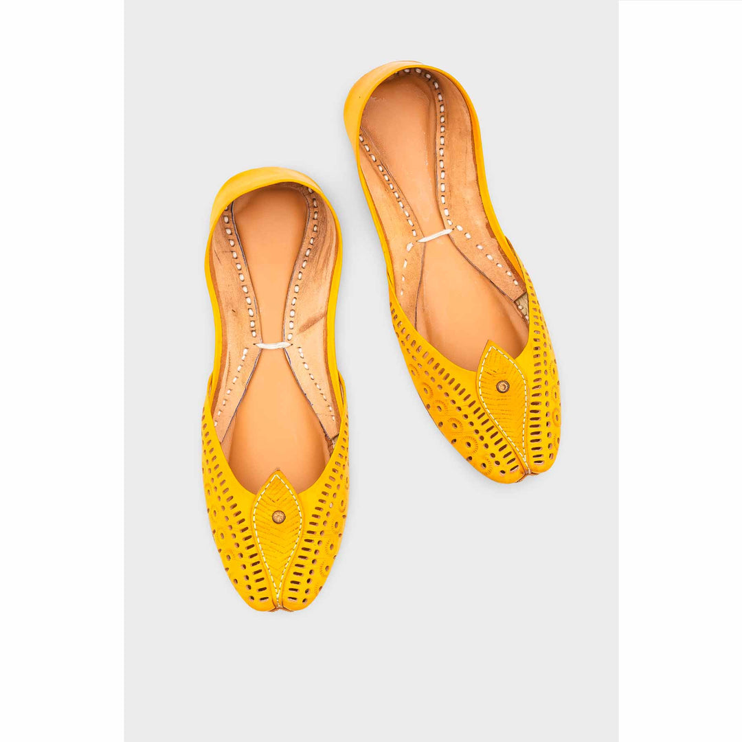 Yellow Leather Khussa EC8666