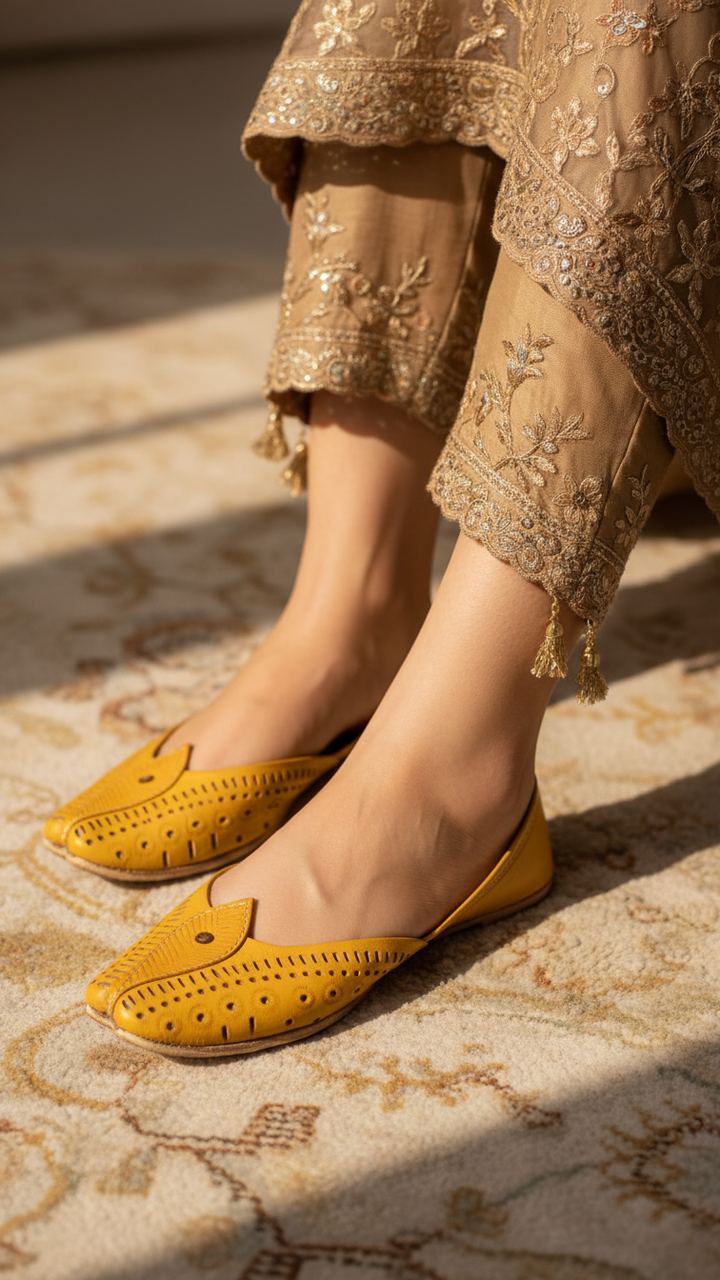 Yellow Ethnic Khussa EC8666