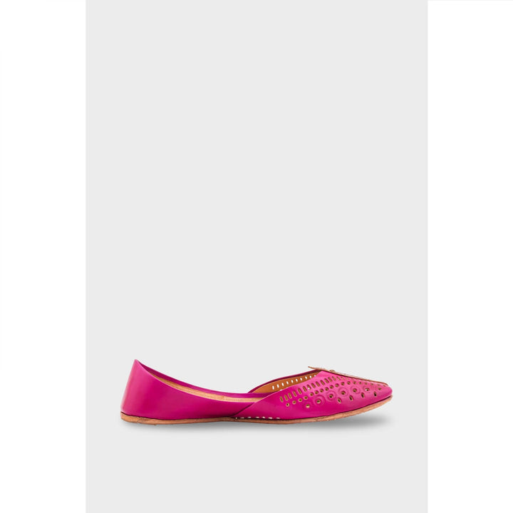 SK Pink Leather Khussa EC8666