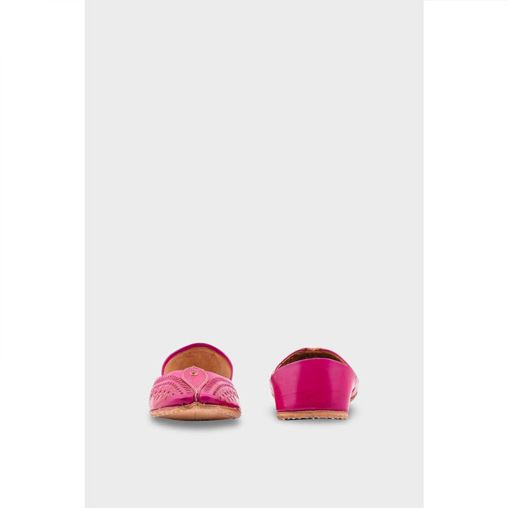 SK Pink Leather Khussa EC8666