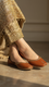Brown Leather Khussa For Women EC8673