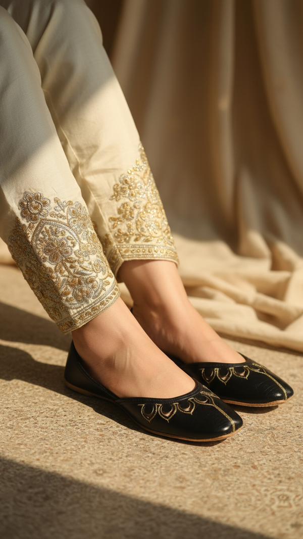خف جلدي أسود للنساء EC8678