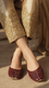 Maroon Leather Khussa For Women EC8680