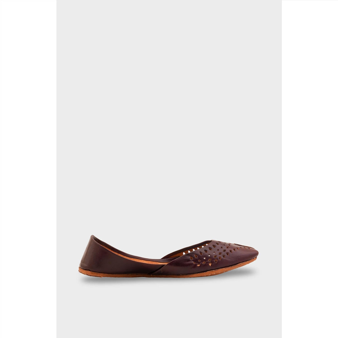 Coffee Leather Khussa For Women EC8694